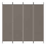 4-Panel Room Divider Anthracite 200x220 cm Fabric - Side View