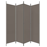 4-Panel Room Divider Anthracite 200x220 cm Fabric - 45-Degree Angle