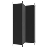 4-Panel Room Divider Black 200x220 cm Fabric - 45-Degree Angle