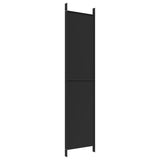 4-Panel Room Divider Black 200x220 cm Fabric