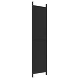 4-Panel Room Divider Black 200x220 cm Fabric - Rear View