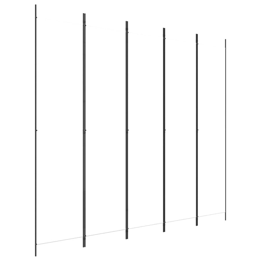 5-Panel Room Divider White 250x220 cm Fabric