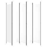 5-Panel Room Divider White 250x220 cm Fabric - Top-Down View