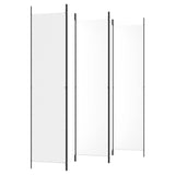 5-Panel Room Divider White 250x220 cm Fabric - 45-Degree Angle