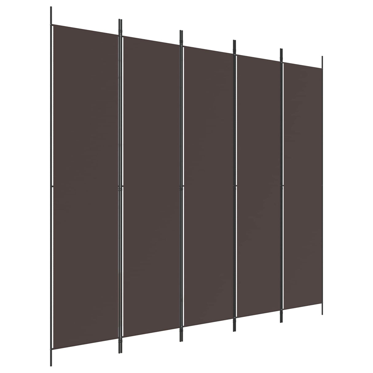 5-Panel Room Divider Brown 250x220 cm Fabric