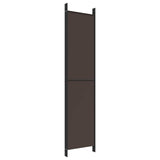 5-Panel Room Divider Brown 250x220 cm Fabric