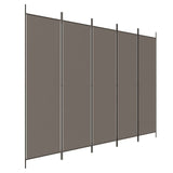 5-Panel Room Divider Anthracite 250x220 cm Fabric - Front View
