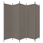 5-Panel Room Divider Anthracite 250x220 cm Fabric