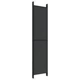 5-Panel Room Divider Black 250x220 cm Fabric
