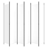 6-Panel Room Divider White 300x220 cm Fabric