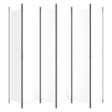 6-Panel Room Divider White 300x220 cm Fabric - Top-Down View