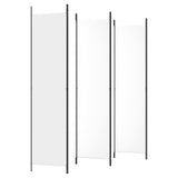 6-Panel Room Divider White 300x220 cm Fabric