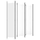 6-Panel Room Divider White 300x220 cm Fabric - 45-Degree Angle