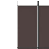 6-Panel Room Divider Brown 300x220 cm Fabric - Close-Up Angle