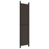 6-Panel Room Divider Brown 300x220 cm Fabric - Rear View