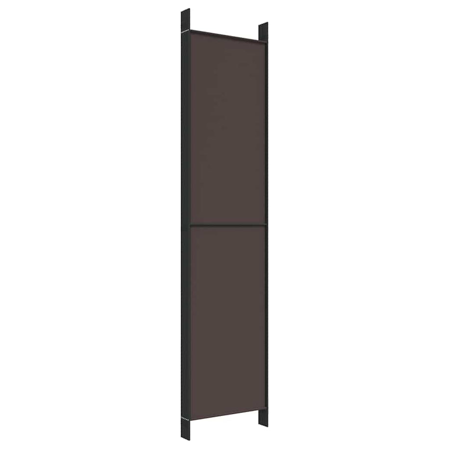 6-Panel Room Divider Brown 300x220 cm Fabric