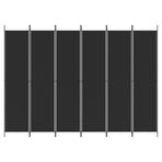 6-Panel Room Divider Black 300x220 cm Fabric