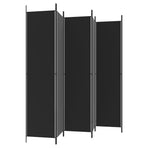 6-Panel Room Divider Black 300x220 cm Fabric