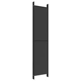 6-Panel Room Divider Black 300x220 cm Fabric - Rear View