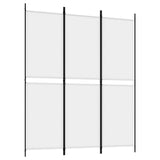 3-Panel Room Divider White 150x180 cm Fabric