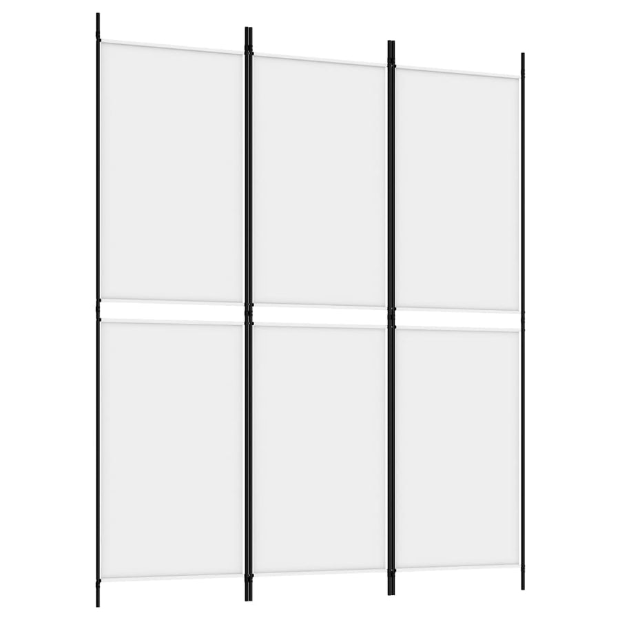 3-Panel Room Divider White 150x180 cm Fabric