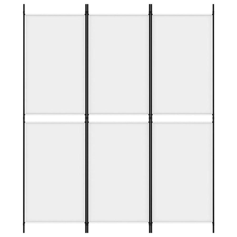 3-Panel Room Divider White 150x180 cm Fabric