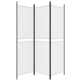 3-Panel Room Divider White 150x180 cm Fabric