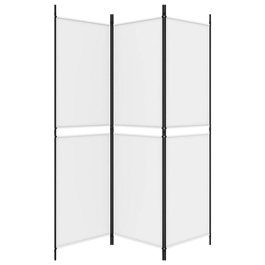 3-Panel Room Divider White 150x180 cm Fabric