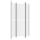 3-Panel Room Divider White 150x180 cm Fabric