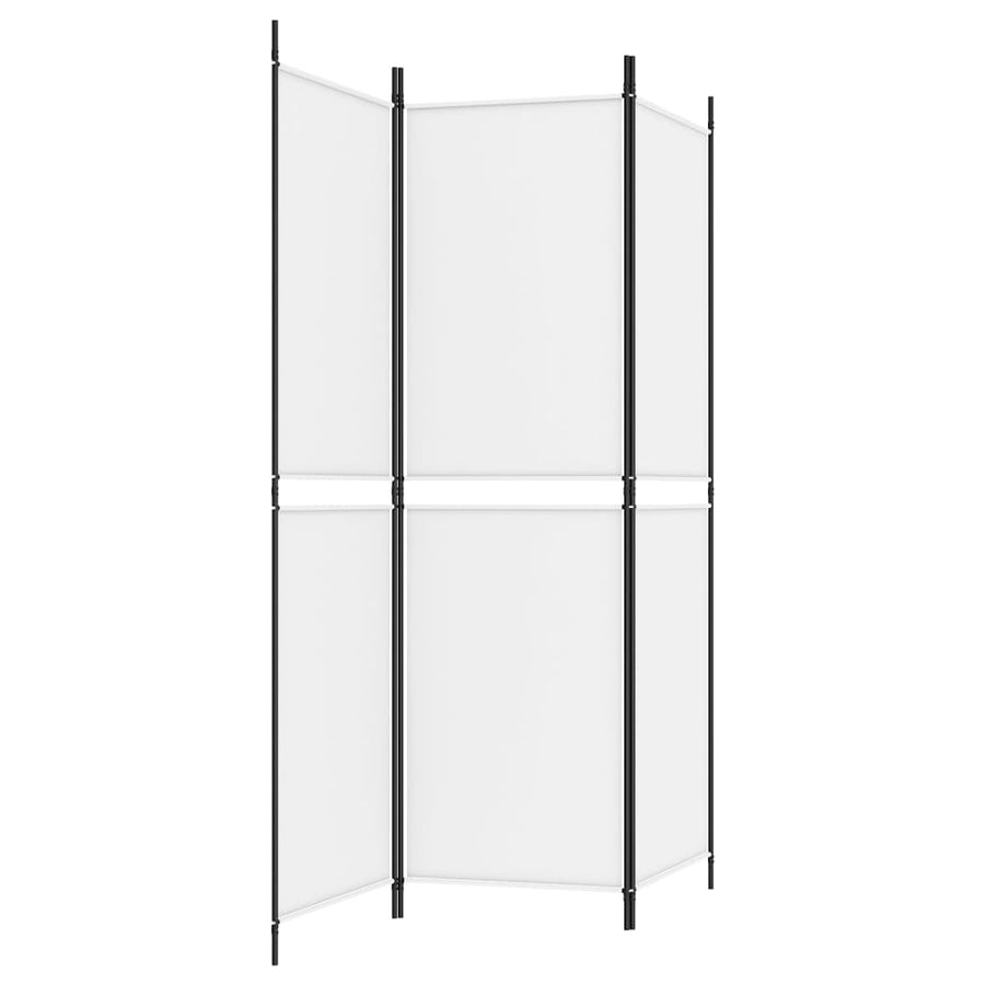 3-Panel Room Divider White 150x180 cm Fabric