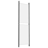 3-Panel Room Divider White 150x180 cm Fabric - Rear View