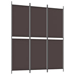 3-Panel Room Divider Brown 150x180 cm Fabric