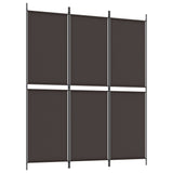 3-Panel Room Divider Brown 150x180 cm Fabric - Front View