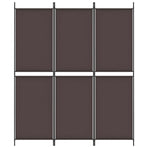 3-Panel Room Divider Brown 150x180 cm Fabric