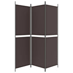 3-Panel Room Divider Brown 150x180 cm Fabric
