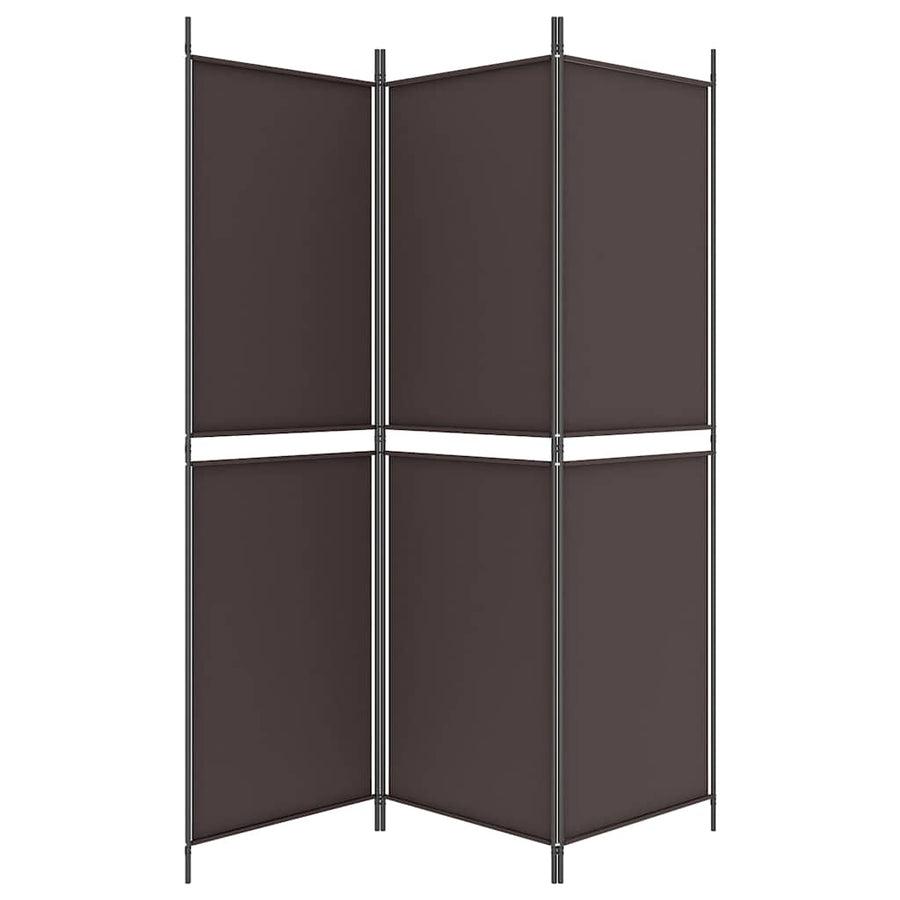 3-Panel Room Divider Brown 150x180 cm Fabric