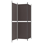3-Panel Room Divider Brown 150x180 cm Fabric