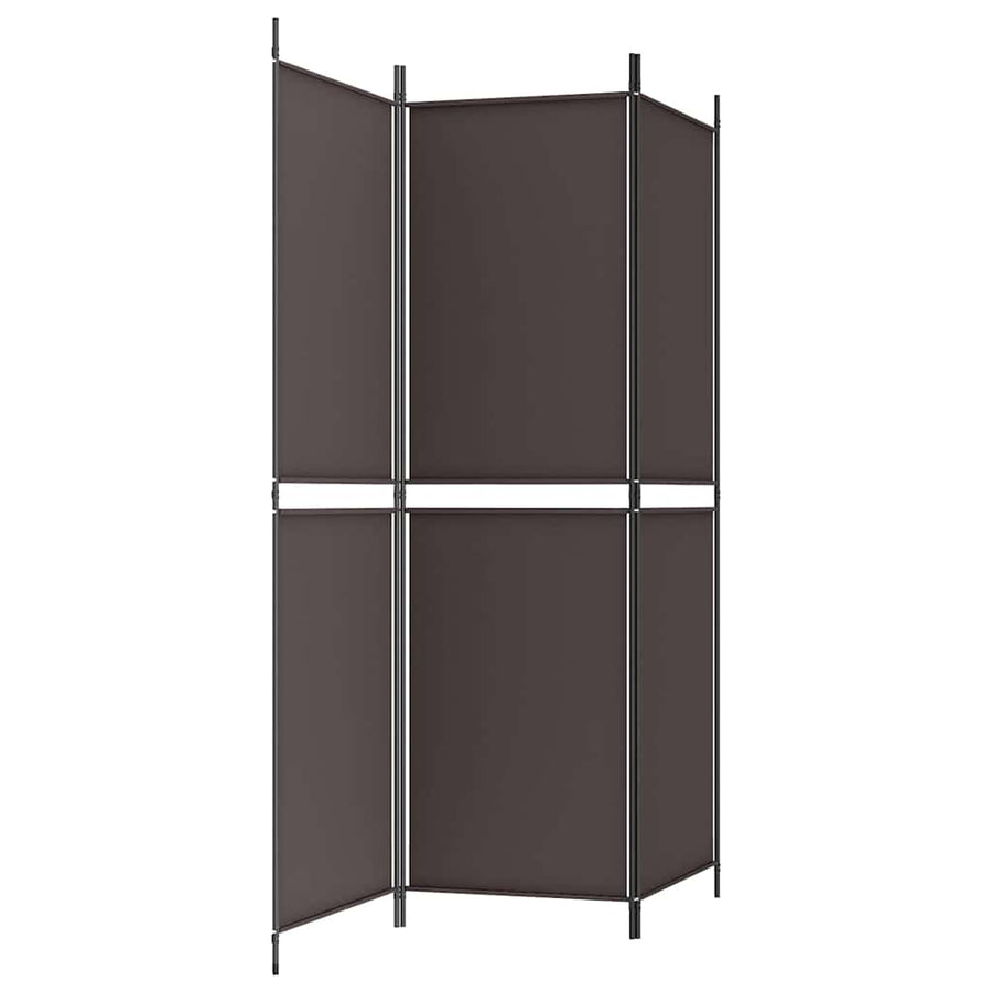 3-Panel Room Divider Brown 150x180 cm Fabric