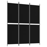 3-Panel Room Divider Black 150x180 cm Fabric - Front View