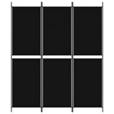 3-Panel Room Divider Black 150x180 cm Fabric