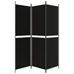 3-Panel Room Divider Black 150x180 cm Fabric
