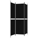 3-Panel Room Divider Black 150x180 cm Fabric - 45-Degree Angle