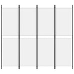 4-Panel Room Divider White 200x180 cm Fabric