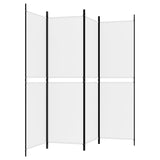 4-Panel Room Divider White 200x180 cm Fabric - Top-Down View