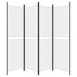 4-Panel Room Divider White 200x180 cm Fabric