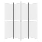 4-Panel Room Divider White 200x180 cm Fabric