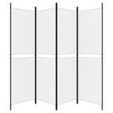4-Panel Room Divider White 200x180 cm Fabric - 45-Degree Angle