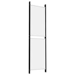 4-Panel Room Divider White 200x180 cm Fabric