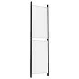 4-Panel Room Divider White 200x180 cm Fabric - Rear View