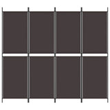 4-Panel Room Divider Brown 200x180 cm Fabric
